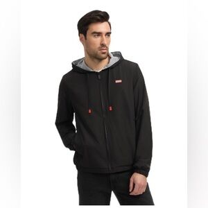 NWT Baltico Hunter Black Hooded Windbreaker for Men
